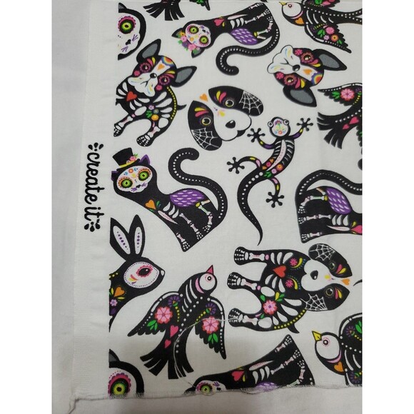 SUGAR SKULL 10 Fat Quarters  Cotton Quilt Fabric - Picture 11 of 16